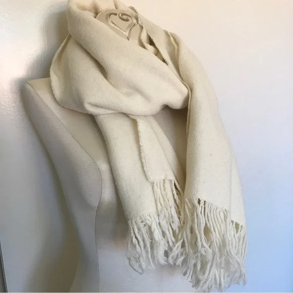 Cotton Company Brussels Fringe Scarf Cream Almond - Picture 2 of 4